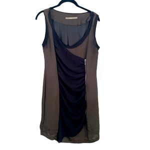 Zara two tone grey zipper mini dress M